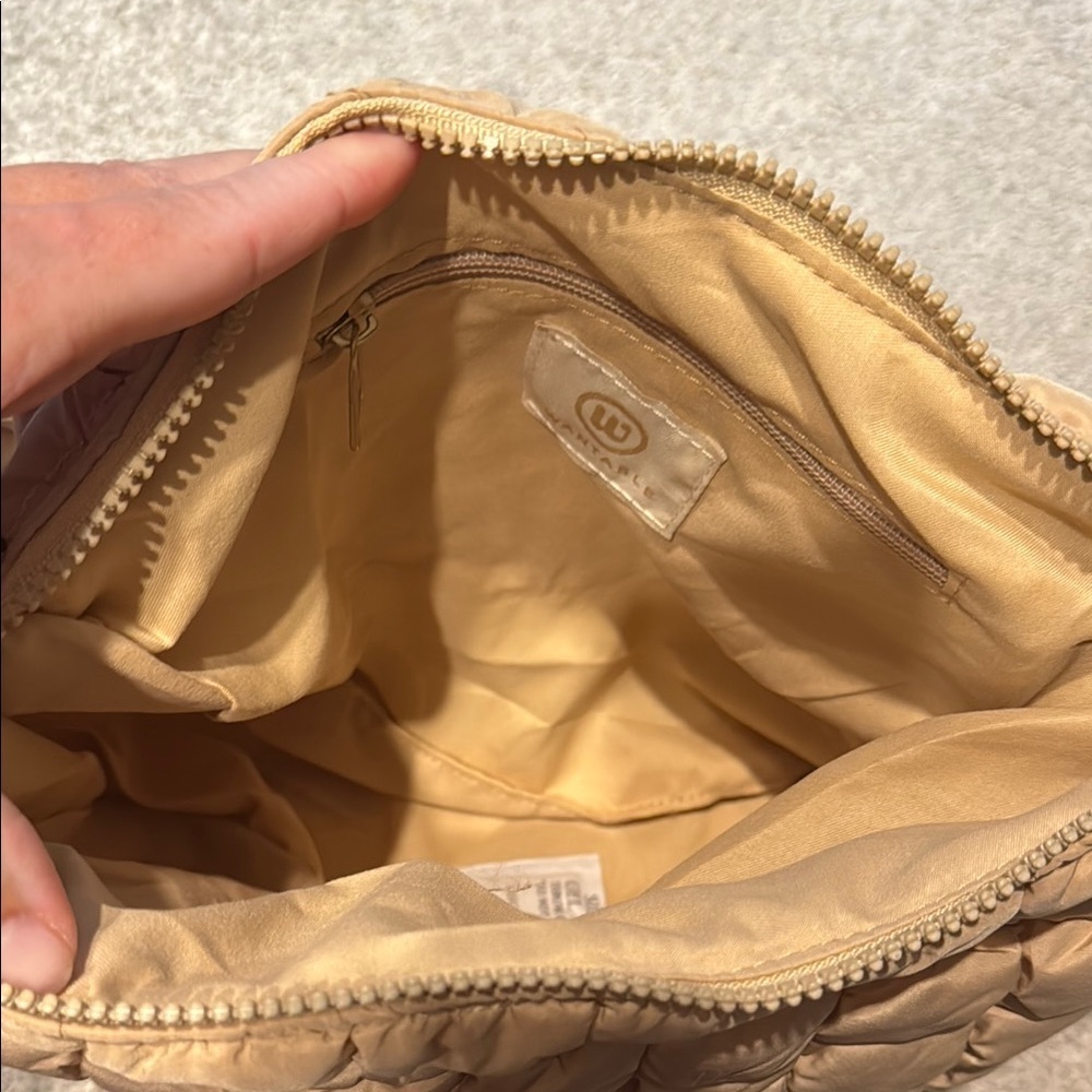 Tan Quilted Shoulder Bag with Puffy Design by wantable - Picture 4 of 5